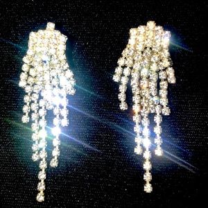 Antique Silver diamond hanging earrings